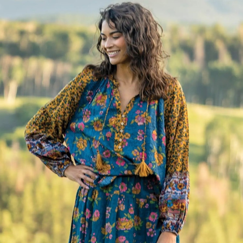 Natural Life Camille Top XL Blue Riviera